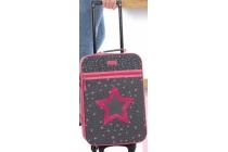 trolley grijs met roze ster