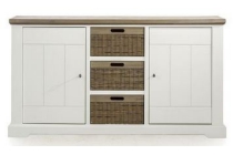 mallorca onderkast buffet dressoir 2 deuren 3 manden 155 cm