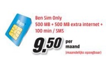 ben sim only 500mb 500 mb extra internet 100 min sms