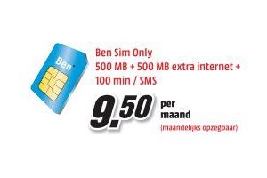 ben sim only 500mb 500 mb extra internet 100 min sms