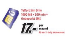 telfort sim only 1000mb 300 min onbeperkt sms