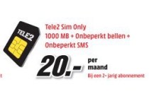 tele2 sim only 1000mb onbeperkt bellen onbeperkt sms