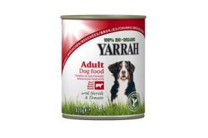 yarrah hond brokjes rund in saus brandnetel tomaat