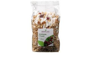 ekoplaza muesli krokant kokos cranberry uiterst geschikt voor in pap desserts yoghurt