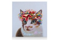 schilderij hippie cat