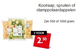 koolraap spruiten of stamppotaardappelen