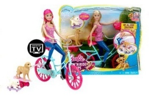 barbie met fiets en dieren