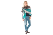 omslagdoek met ruit turquoise