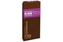 lovechock raw chocolade blauwe bessen en hennepzaad