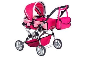 sweetheart roze poppenwagen met luiertas