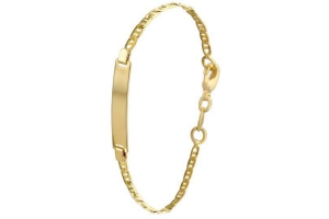 goldplated kinderarmband plaat