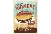 nostalgic art metalen bord burgers