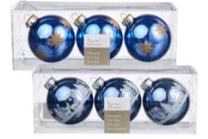 kerstballen bewerkt blauw