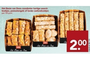 het beste van deen roomboter hartige assorti koekjes pestostengels of kerrie cashewkoekjes