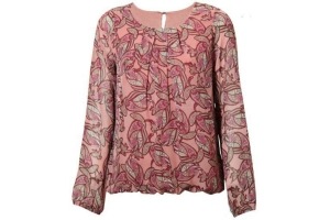 geplooide blouse met print