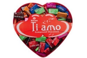 ti amo hart met chocolade