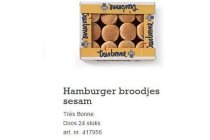 tr en eacute s bonne hamburger broodjes sesam