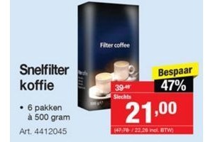 snelfilter koffie