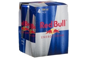 red bull regular energydrink 4 blikjes 250 ml