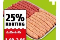 varkens of runderchipolata worstjes