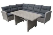 bari loungeset corner met polywood tafel