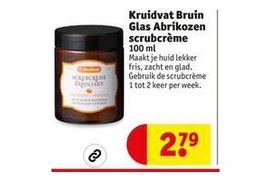 kruidvat bruin glas abrikozen scrubcreme