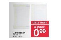 3 pack zakdoeken