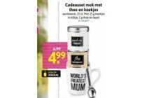 cadeau set mok met thee en koekjes