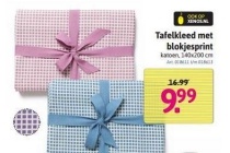 tafelkleed met blokjesprint