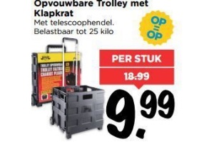 opvouwbare trolley met krat