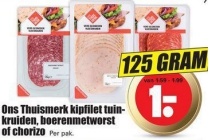 ons thuismerk kipfilet kruiden boerenmetworst of chorizo