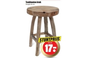 teakhouten kruk