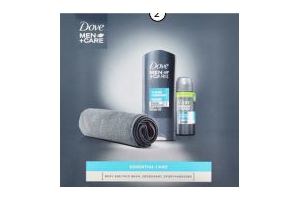 men care clean comfort kadoset showergel 250 ml deodorant 75 ml en sporthanddoek