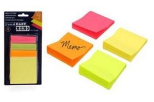 memoblaadjes 4 x 100 stuks neon kleur