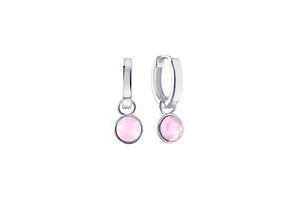 zilveren oorbellen swarovski crystal roze opaal