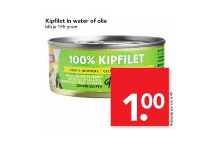 kipfilet in water of olie