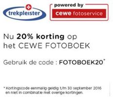 excuus Certificaat Vrijgekomen Trekpleister 20% korting CEWE fotoboek - Beste.nl