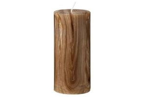 kaars met houtnerfprint 15 x 7 cm