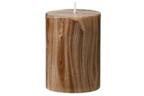 kaars met houtnerfprint 12 x 7 cm