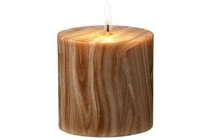 kaars met houtnerfprint 7 x 7 cm