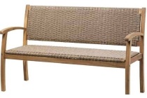 bank hout met wicker