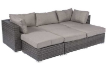 pure garden en living loungeset en lounge eiland wicker grijs