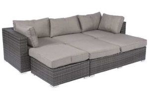 pure garden en living loungeset en lounge eiland wicker grijs