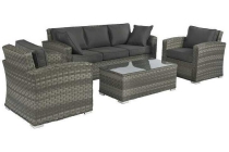 pure garden en living elegant loungeset wicker grijs