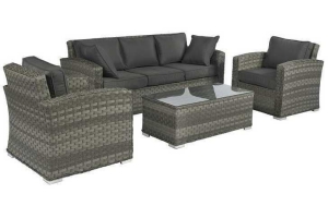 pure garden en living elegant loungeset wicker grijs