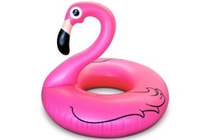 opblaasband flamingo