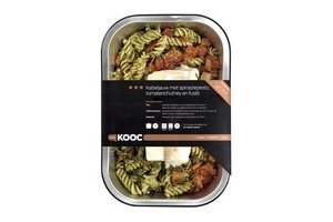 kabeljauw spinaziepesto fusilli