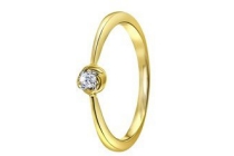 14 karaat geelgouden ring met diamant