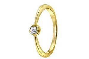 14 karaat geelgouden ring met diamant