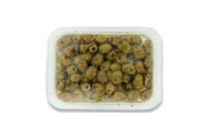 groene knoflook olijven